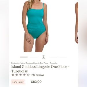NEW La Blanca Island Goddess Lingerie one piece turquoise swimsuit size 10